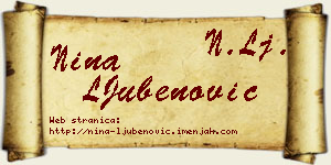 Nina LJubenović vizit kartica